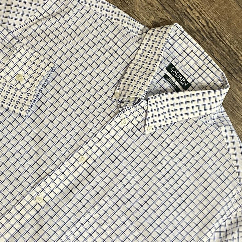 Lauren Ralph Lauren Tattersall Check Dress Shirt Men's 17.5 XL Old Money Preppy